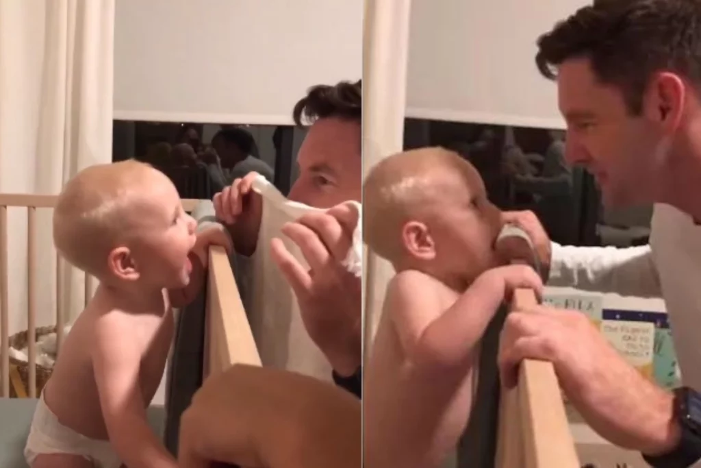 Viral Video Shocked and confused ! Toddler fails to recognise his father after he removes beard; Check his cute reaction