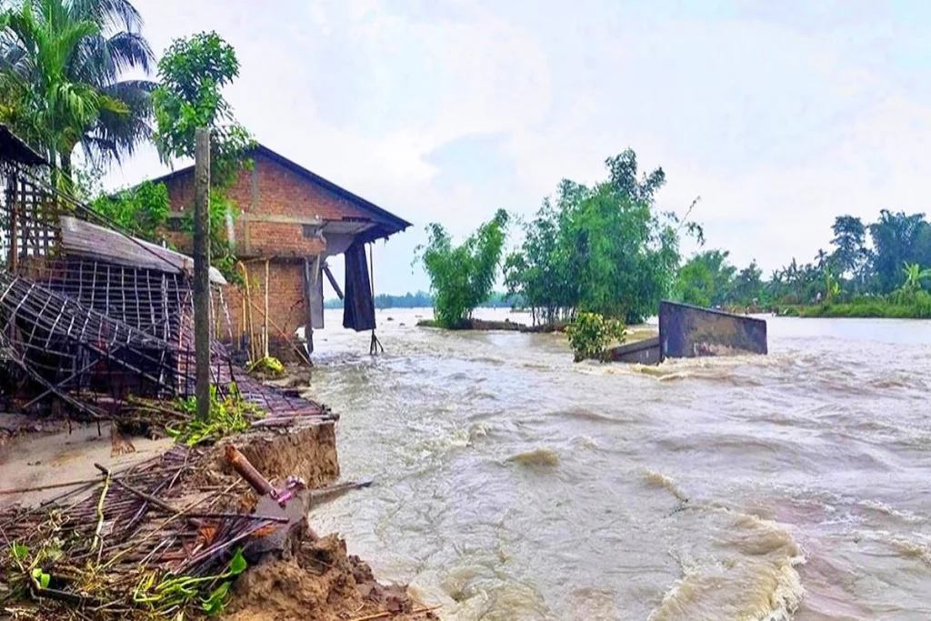 The floods has caused displacement of around 5 lakh people.