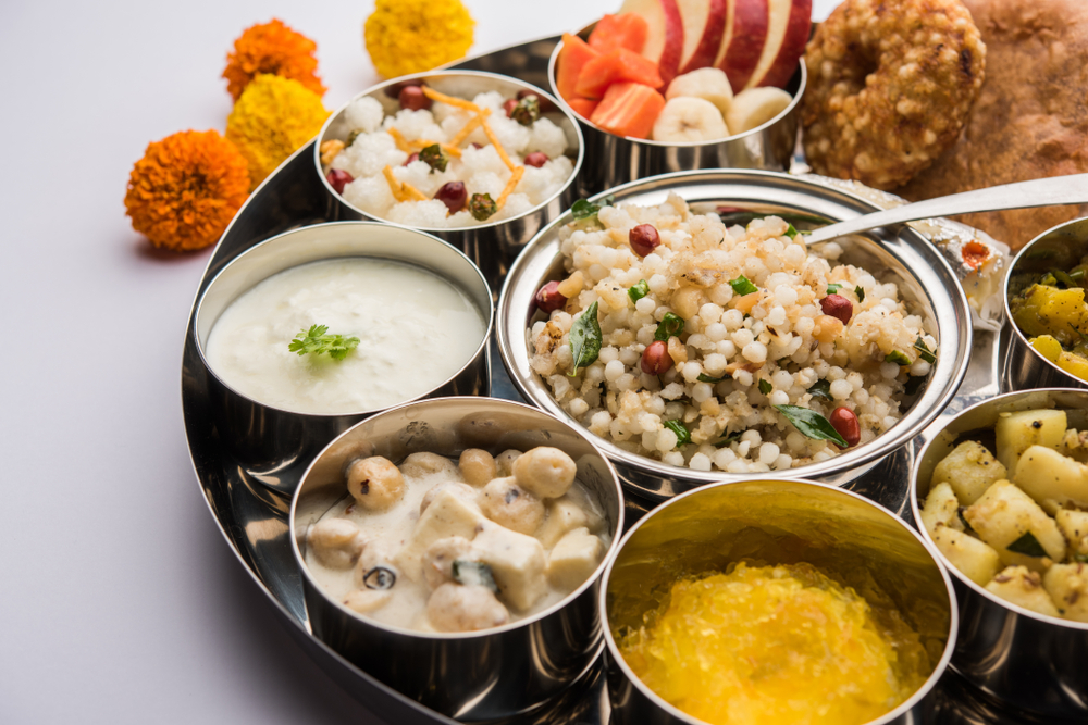 Navratri,Upwas,Thali,/,Fasting,Food,Platter,,Selective,Focus