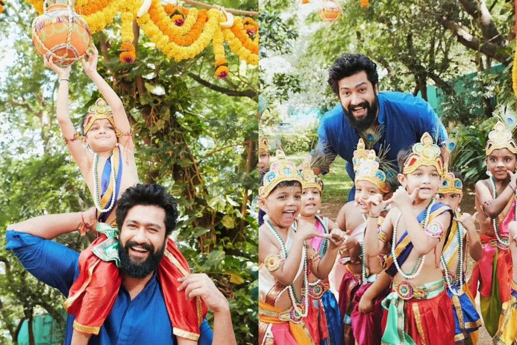 Janmashtami 2023: Vicky Kaushal shares Cute Dahi Handi Celebration pictures with kids; wishes fans 'Happy Janmasthmi'