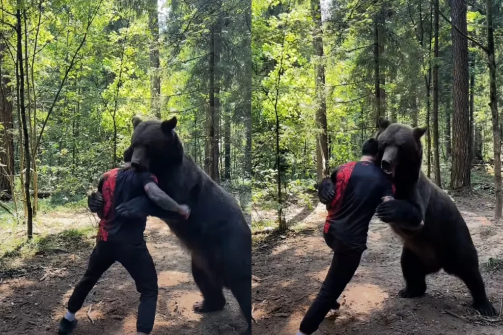 Viral Animal Video: Heartwarming! Unusual friendship between Man and Bear Melts the internet; WATCH