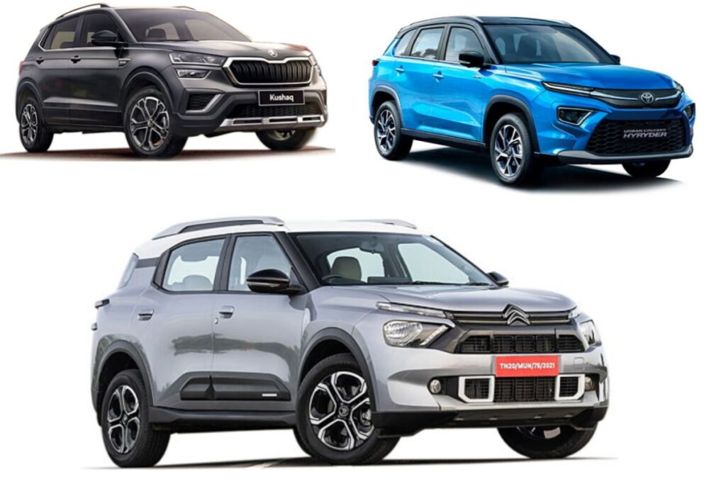 Citroen C3 Aircross vs Toyota Urban Cruiser Hyryder vs Skoda Kushaq