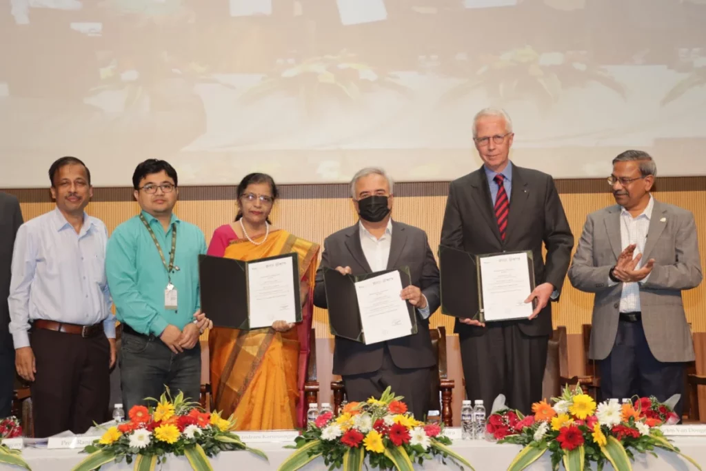 Vice Chancellor, SRM University-AP signs an MoU with AMR Insights and NITTE, Deemed to be University at ICAFA 2023