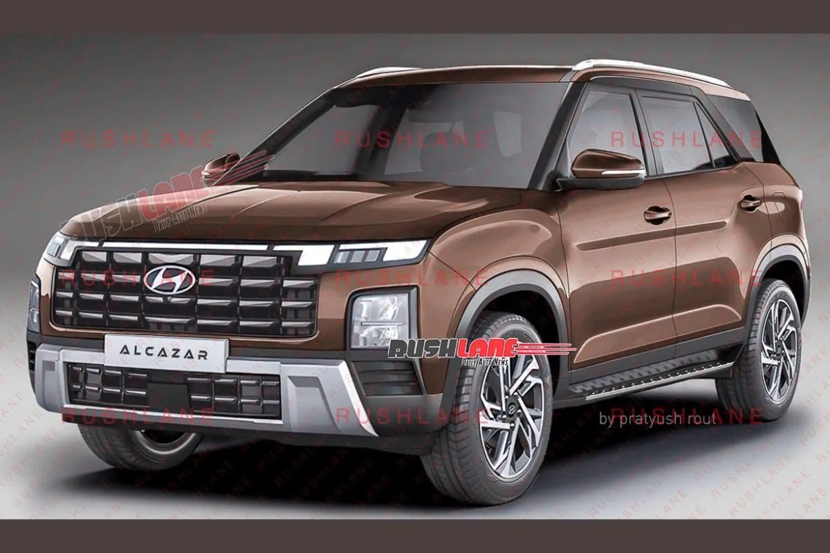 2024 Hyundai Alcazar Facelift Render 
Courtesy: Rushlane